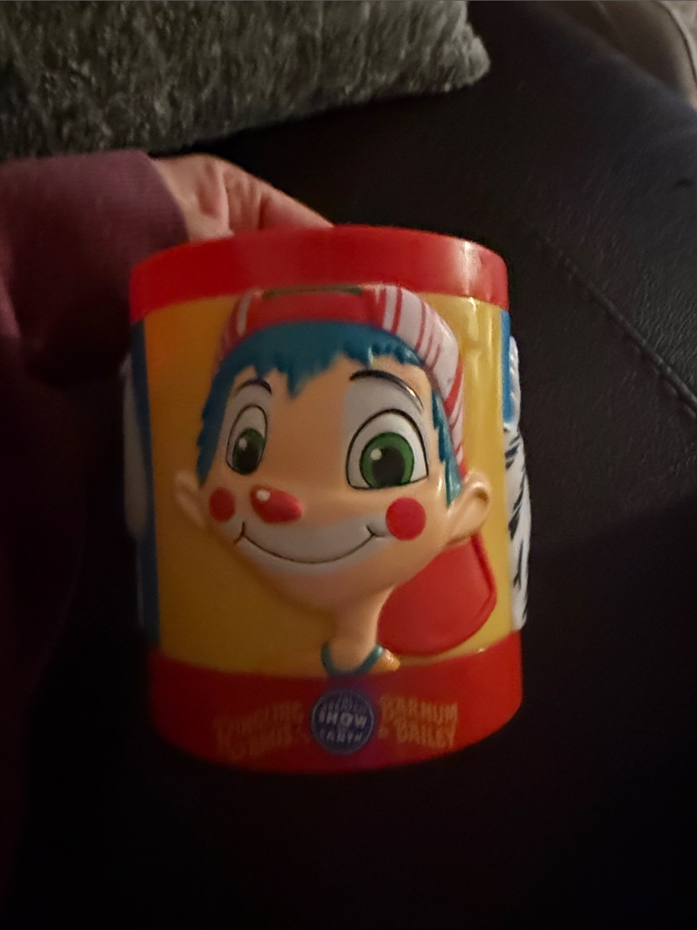 Colorful Plastic Ringling Brothers Circus Mug - Red, Yellow, Blue